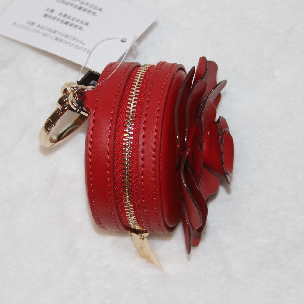 Disney x Kate Spade Beauty And The Beast Flora 3D Rose Bag Charm Coin Purse - Picture 4 of 7
